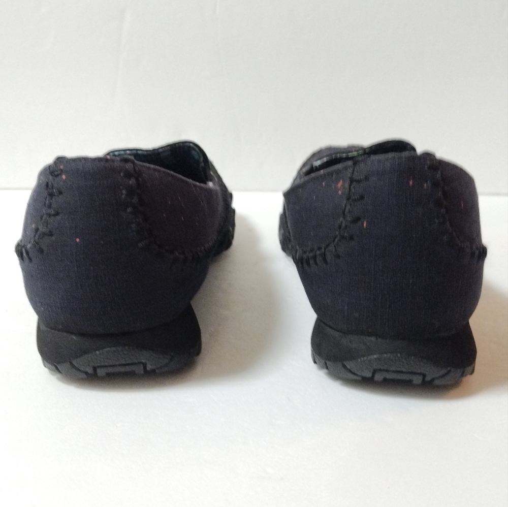 Womens Size 9 Skechers Bikers Cross Walk Shoes Slip On Black Canvas 48944 - Picture 5 of 10